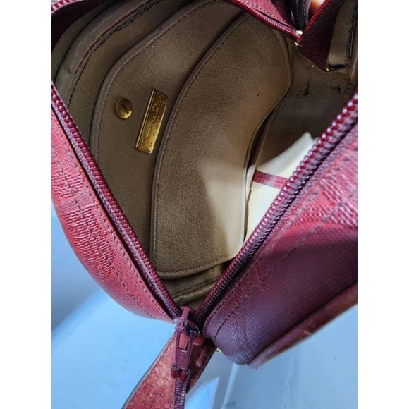 Authentic CHRISTIAN DIOR Vintage Trotter Pattern Crossbody Bag Wine - Picture 15 of 16